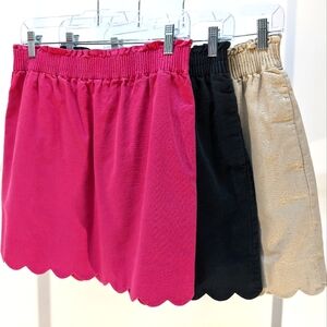 J. Crew Scalloped Hem Skirt Set, Size 4 (hot pink, black, beige)